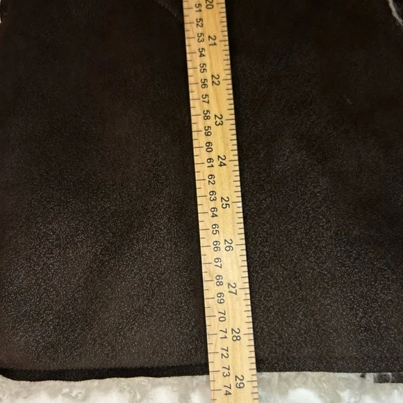 Aeropostale Women's M‎ Faux Suede Sherpa Lining Brown Vest Draped Open Front - Picture 6 of 9